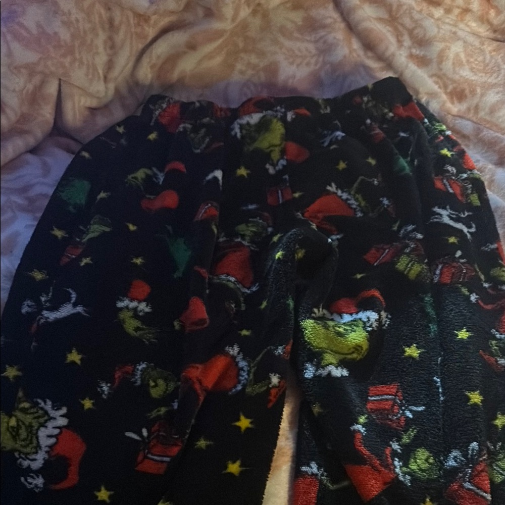 Kids Grinch Pajama Pants - Black and Green